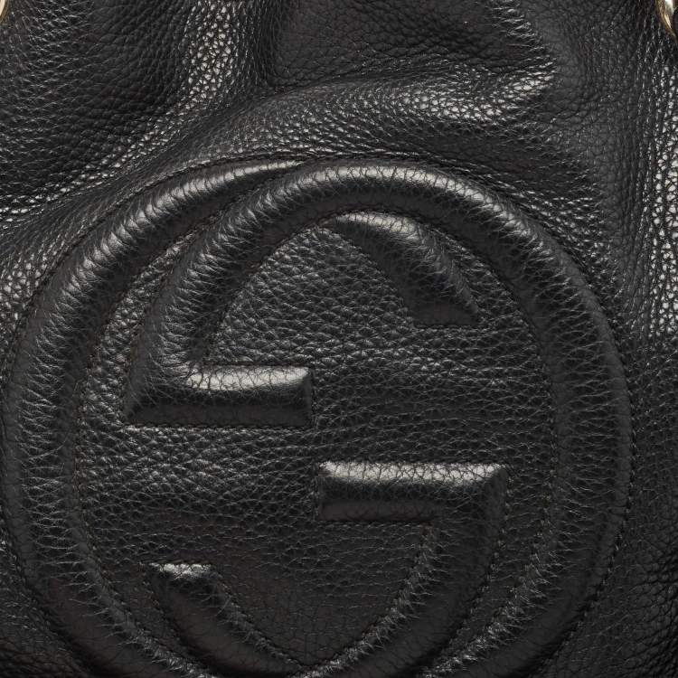 Pre Owned Gucci Black Leather Medium Soho Chain Shoulder Bag