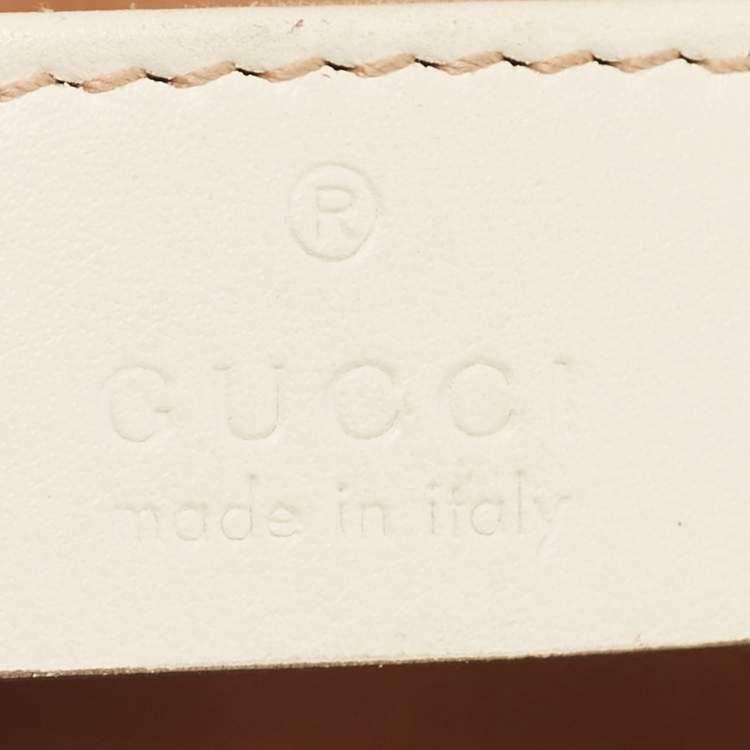 Pre Owned Gucci Off White Matelassé Leather Mini GG Marmont Shoulder Bag