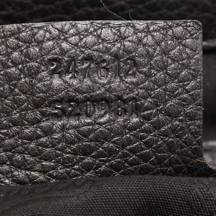 Pre Owned Gucci Black Leather Heritage Web Satchel  