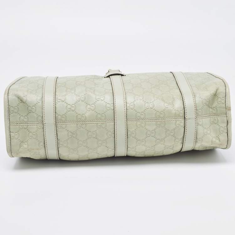 Pre Owned Gucci Green Guccissima Leather Bardot Joy Bag
