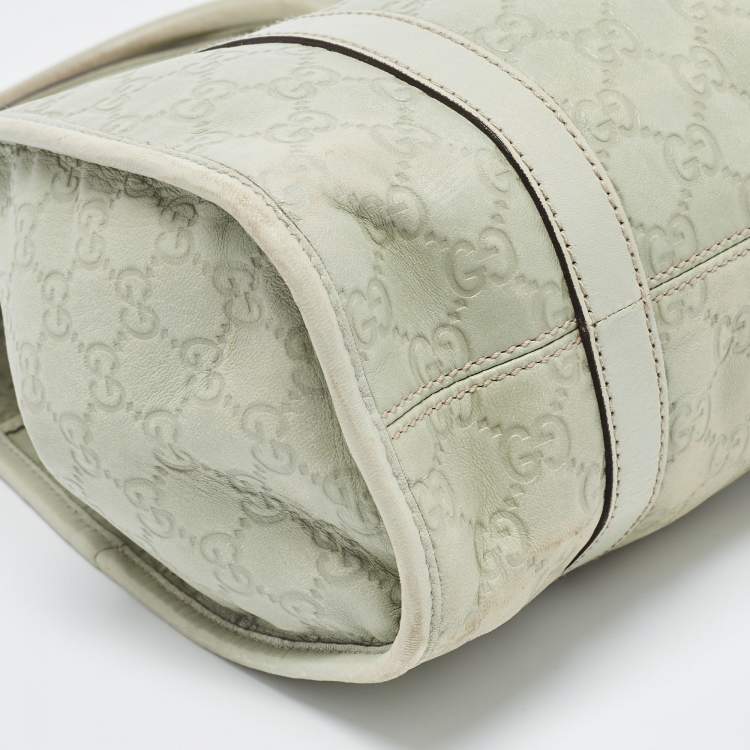 Pre Owned Gucci Green Guccissima Leather Bardot Joy Bag
