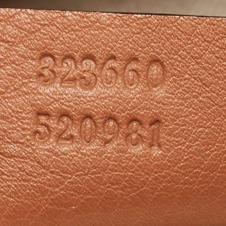 Pre Owned Gucci Brown Leather Medium Bamboo Shopper Tote