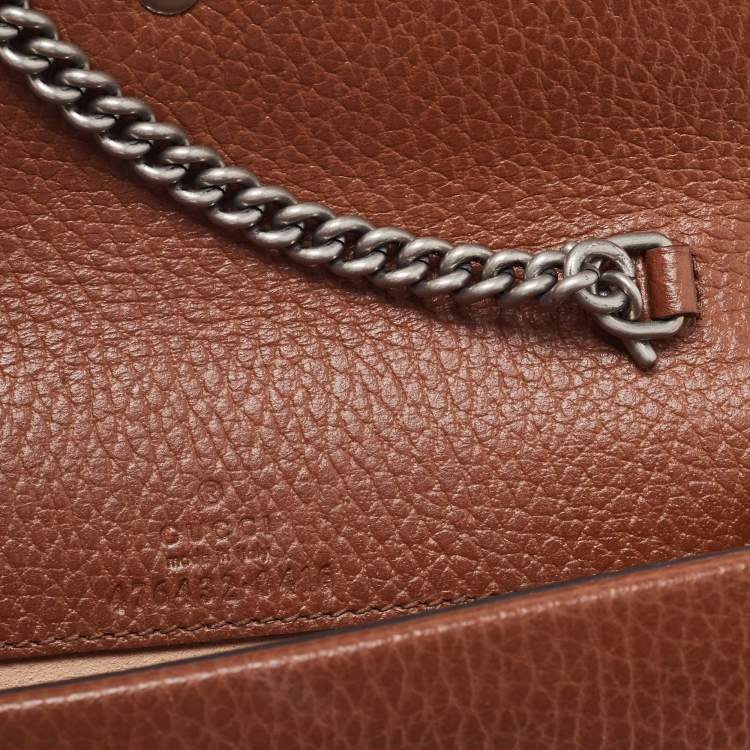 Pre Owned Gucci Blue/Tan GG Denim and Leather Super Mini Dionysus Crossbody Bag
