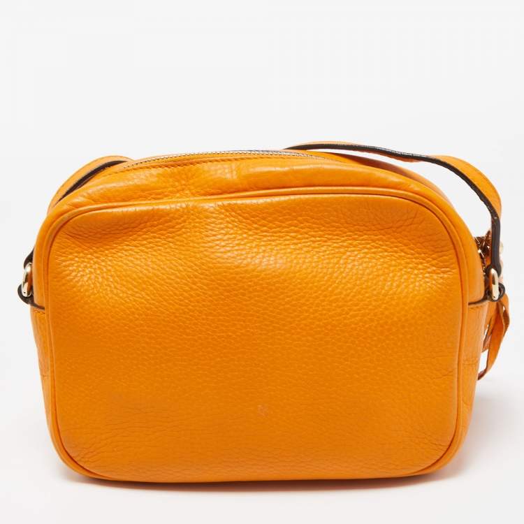 Pre Owned Gucci Mustard Yellow Leather Small Soho Disco Shoulder Bag