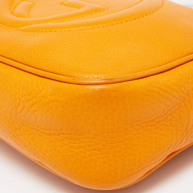 Pre Owned Gucci Mustard Yellow Leather Small Soho Disco Shoulder Bag