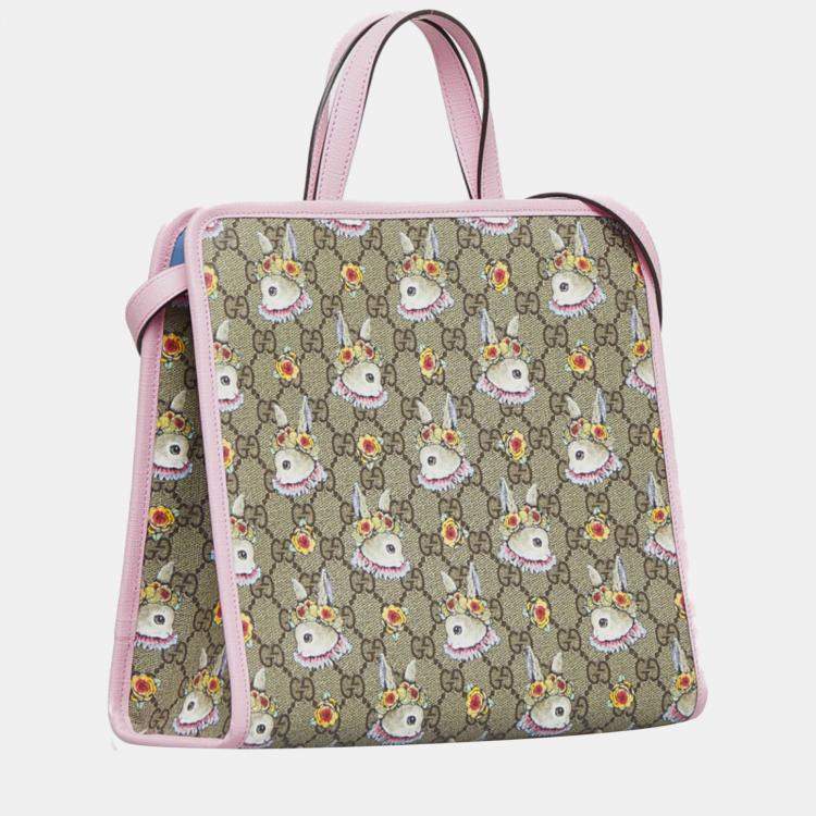 Gucci Brown Canvas GG Supreme Rabbit Handbag Gucci