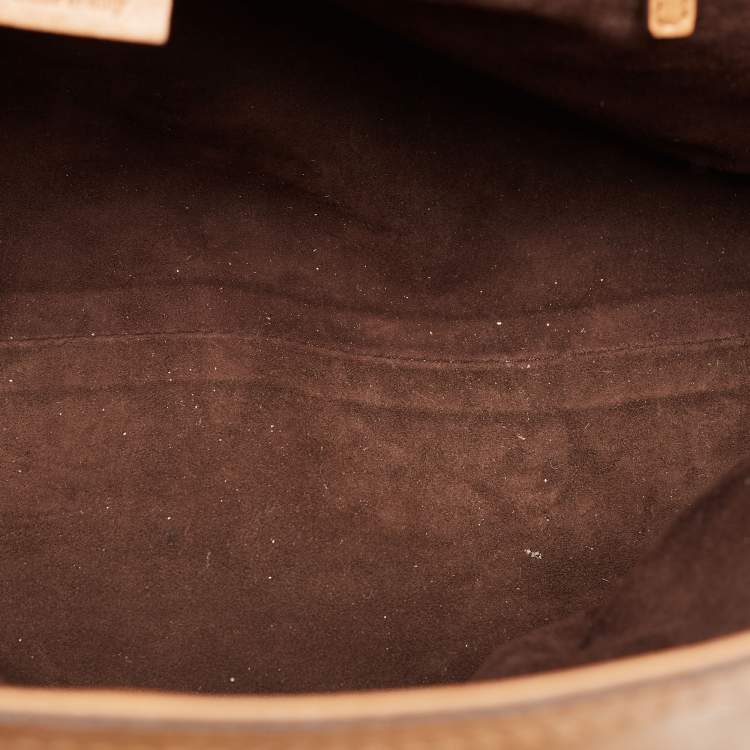 Pre Owned Gucci Brown Leather Handmade Top Handle Bag