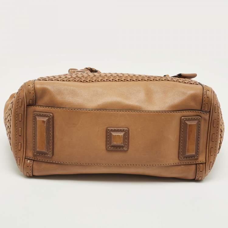 Pre Owned Gucci Brown Leather Handmade Top Handle Bag