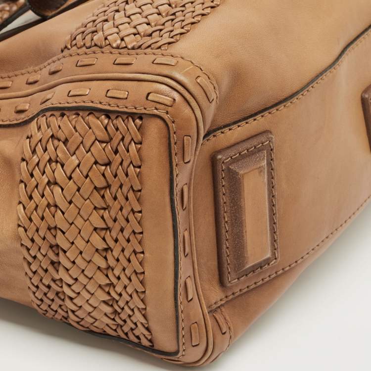 Pre Owned Gucci Brown Leather Handmade Top Handle Bag