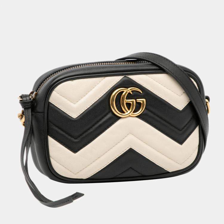 Authentic Gucci GG Marmont Matelassé Canvas CrossBody Camera Bag