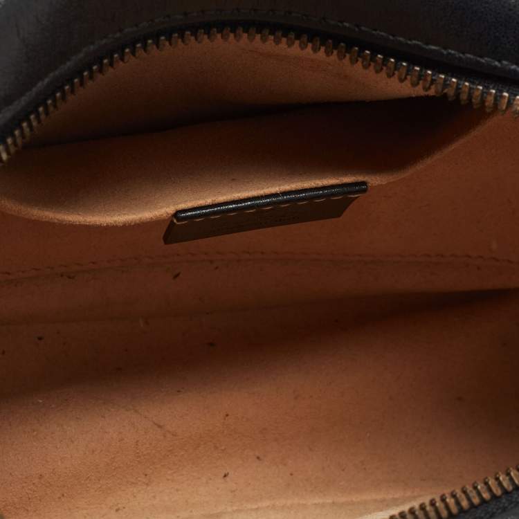 Pre Owned Gucci Black Matelasse Leather Small GG Marmont Shoulder Bag