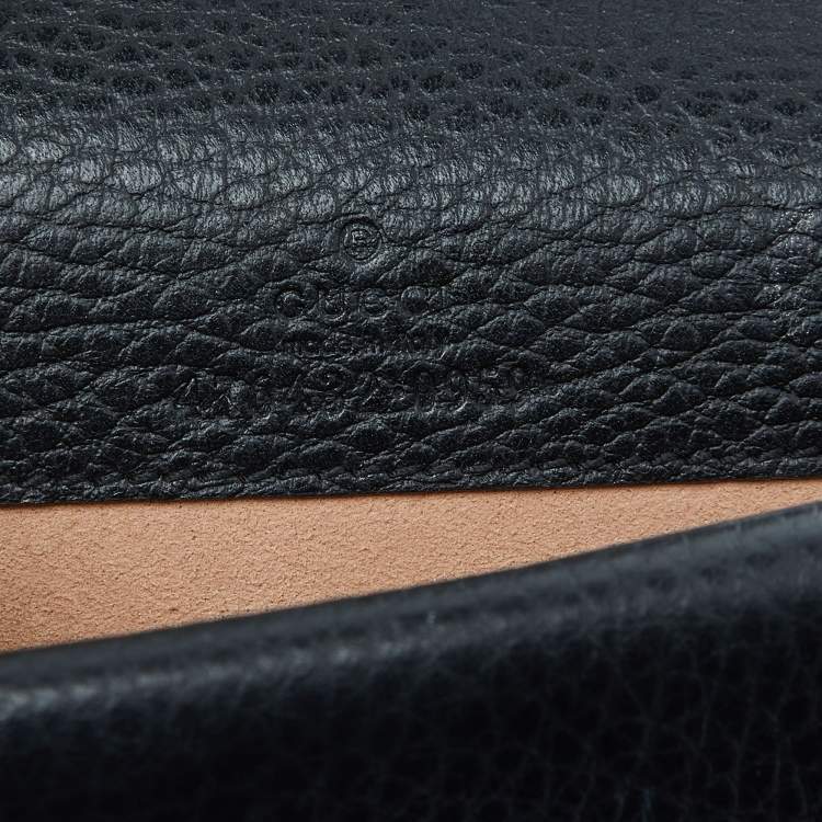 Pre Owned Gucci Black Leather Dionysus Super Mini Wallet on Chain