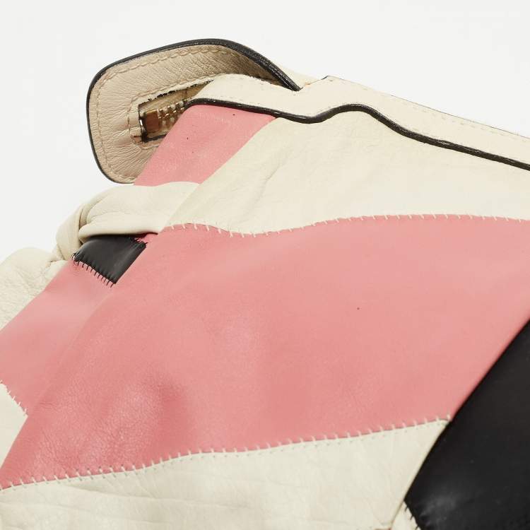 Pre Owned Gucci Multicolor Patch Leather Large Hysteria Wristlet Clutch