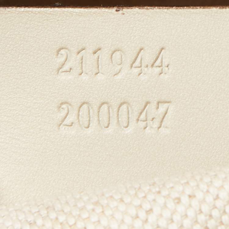 Pre Owned Gucci Off White/Beige GG Canvas and Leather Medium Sukey Tote