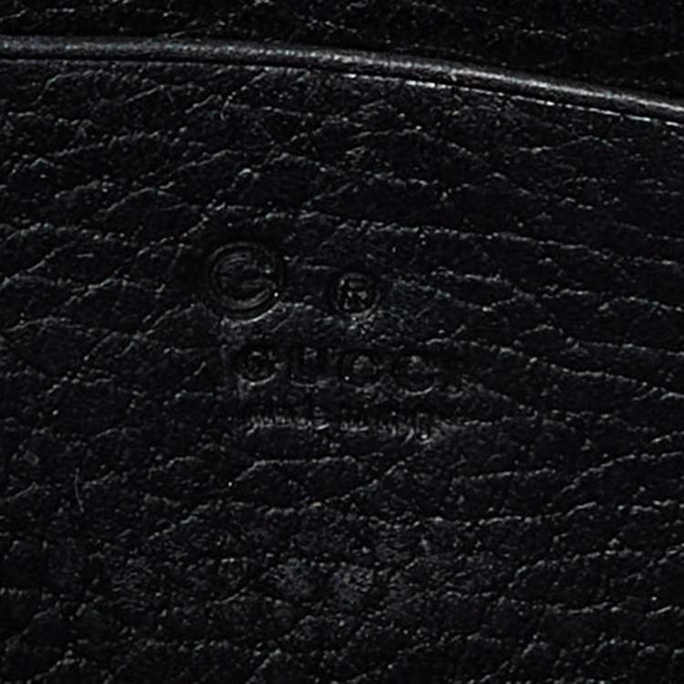 Pre Owned Gucci Black Leather Interlocking G Wallet on Chain
