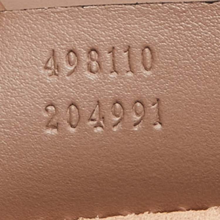 Pre Owned Gucci Beige Matelasse Leather Small GG Marmont Top Handle Bag