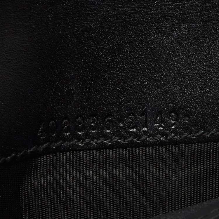 مملوكة مسبقًا Gucci Black Guccissima Leather Web Vertical Wallet