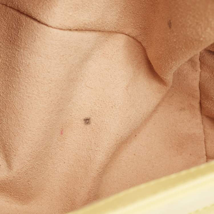 Pre Owned Gucci Yellow Matelassé Leather Small GG Marmont Shoulder Bag