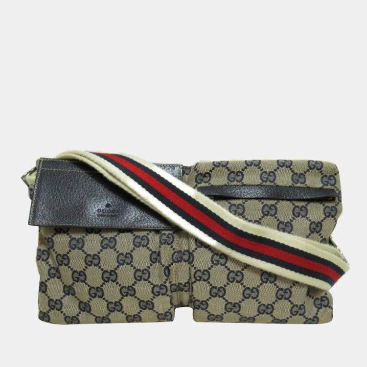 Gucci Brown Canvas GG Supreme Belt Bag Gucci