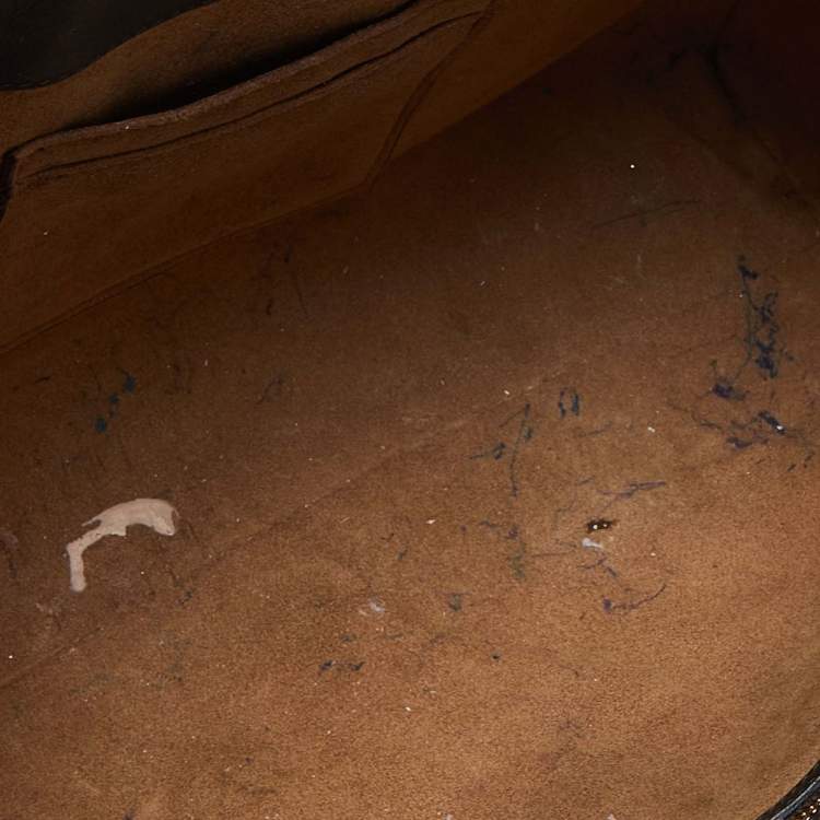 Pre Owned Gucci Beige/Black GG Supreme Canvas and Leather Medium Padlock Tote