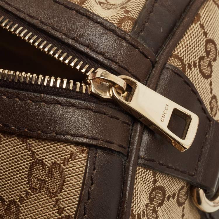 Pre Owned Gucci Beige/Ebony GG Canvas Medium Joy Boston Bag