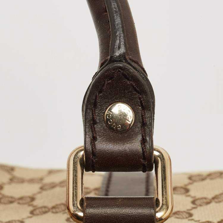 Pre Owned Gucci Beige/Ebony GG Canvas Medium Joy Boston Bag