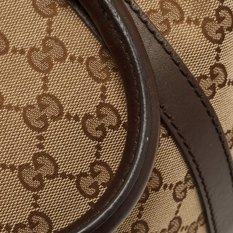 Pre Owned Gucci Beige/Ebony GG Canvas Medium Joy Boston Bag
