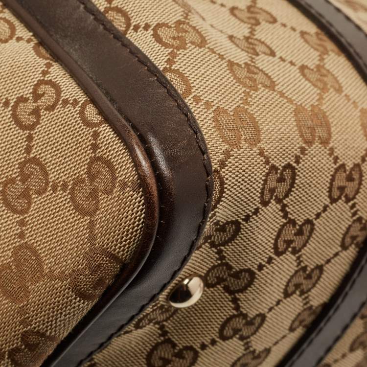 Pre Owned Gucci Beige/Ebony GG Canvas Medium Joy Boston Bag