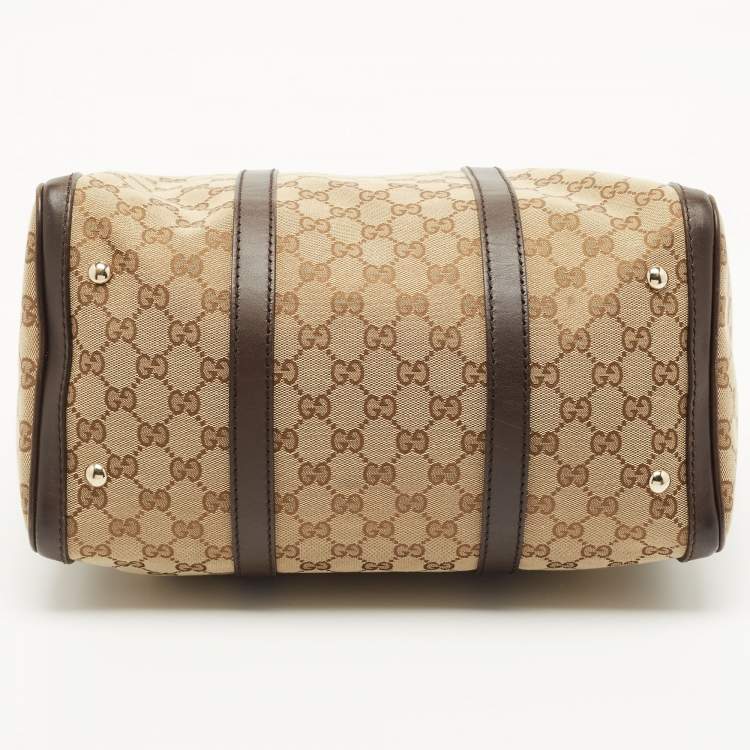 Pre Owned Gucci Beige/Ebony GG Canvas Medium Joy Boston Bag