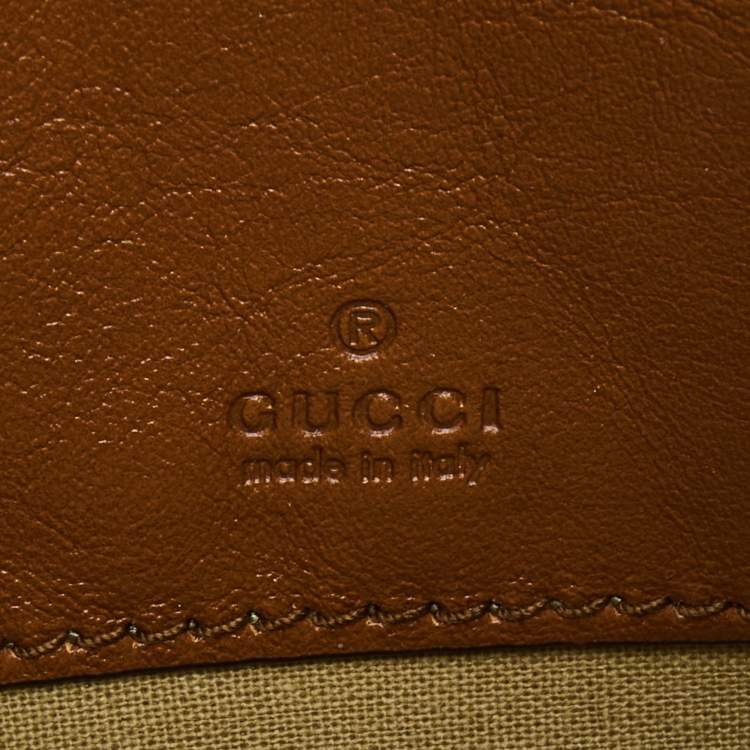 Pre Owned Gucci Brown/Beige GG Web Wristlet Pouch 