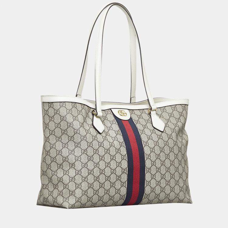 Ophidia GG medium tote in Beige GG Canvas
