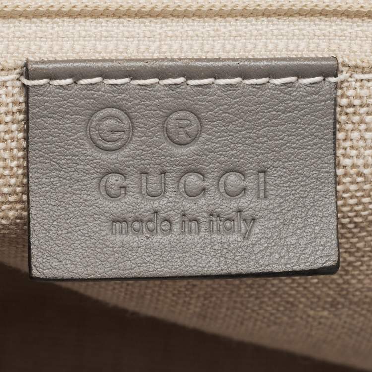 Pre Owned Gucci Grey Microguccissima Leather Margaux Tote