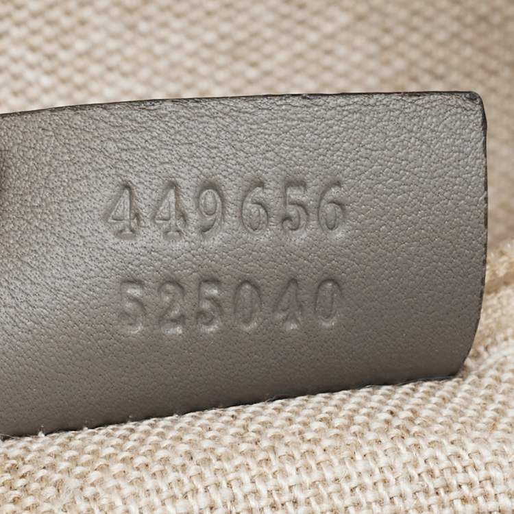 Pre Owned Gucci Grey Microguccissima Leather Margaux Tote