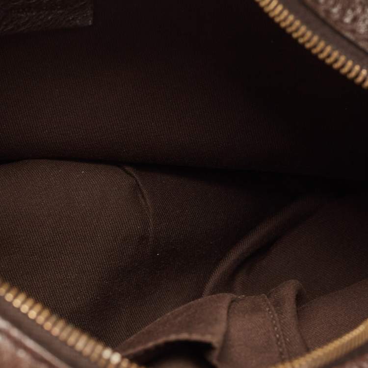 Pre Owned Gucci Beige/Brown GG Canvas and Leather Medium Interlocking G Hobo 