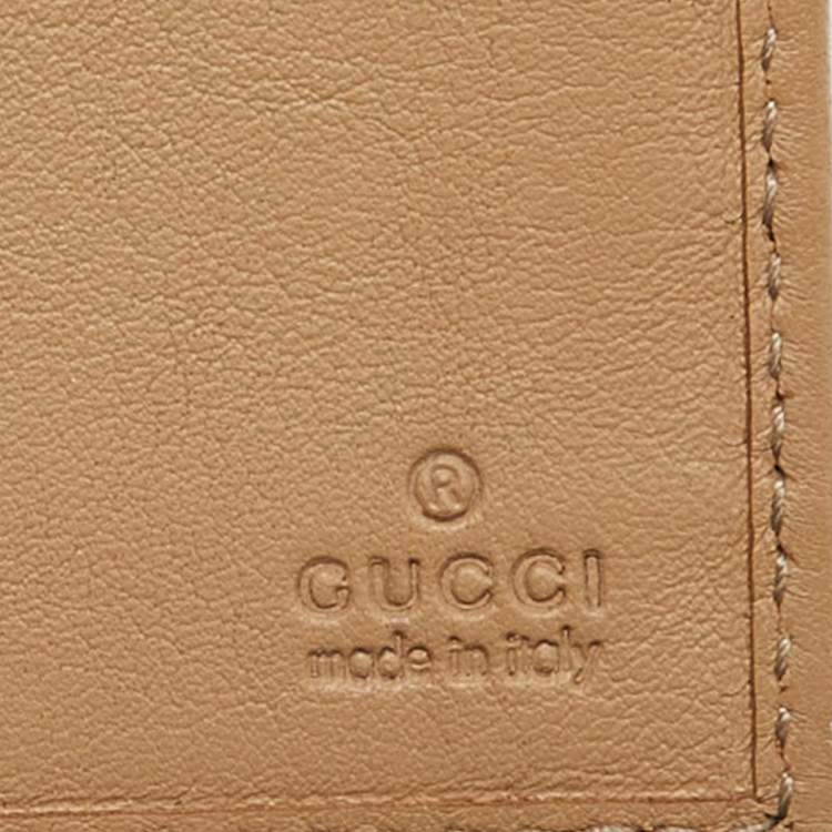 Pre Owned Gucci Beige GG Canvas and Leather Flap Continental Wallet