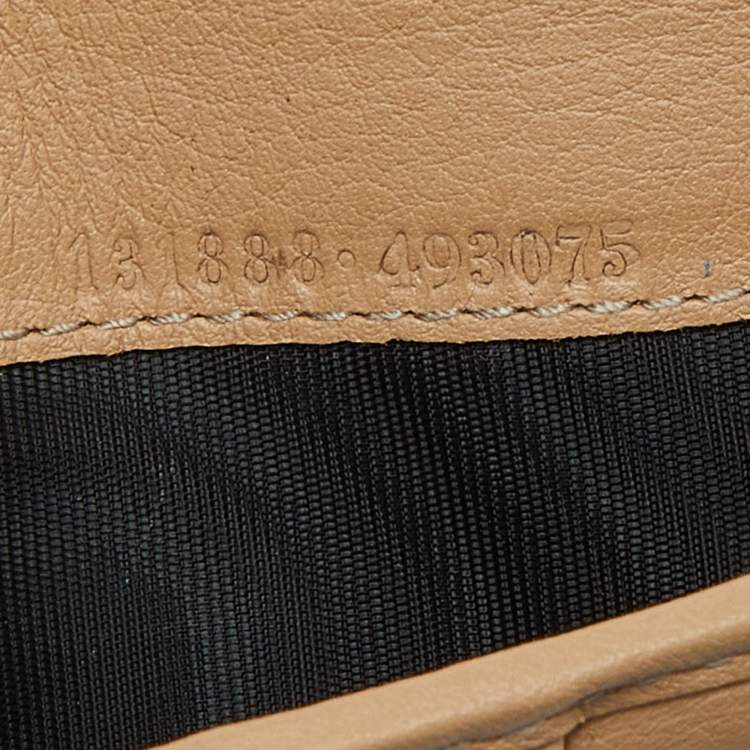 Pre Owned Gucci Beige GG Canvas and Leather Flap Continental Wallet