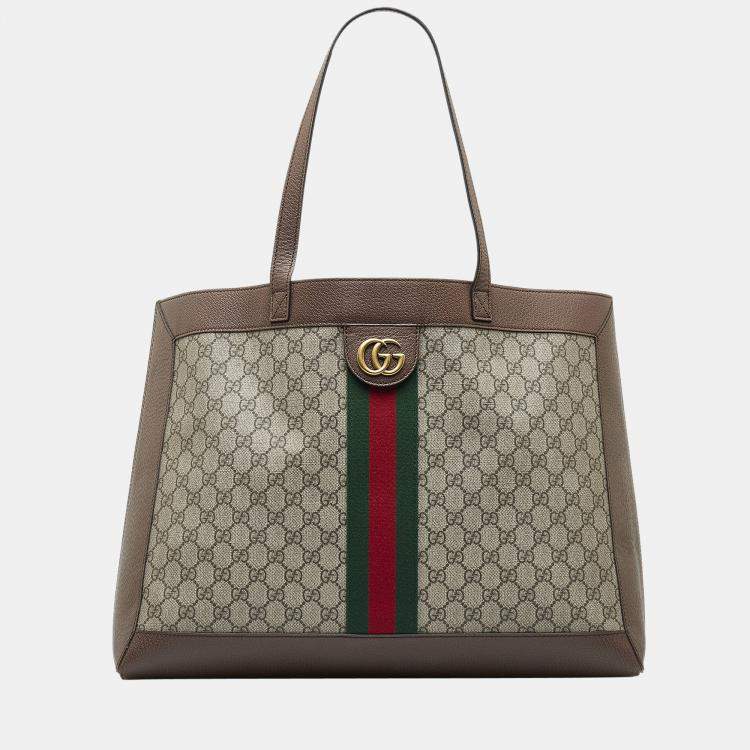 Gucci Ophidia Bag Mini GG Supreme Beige/Ebony in Canvas/Leather with  Gold-tone - US