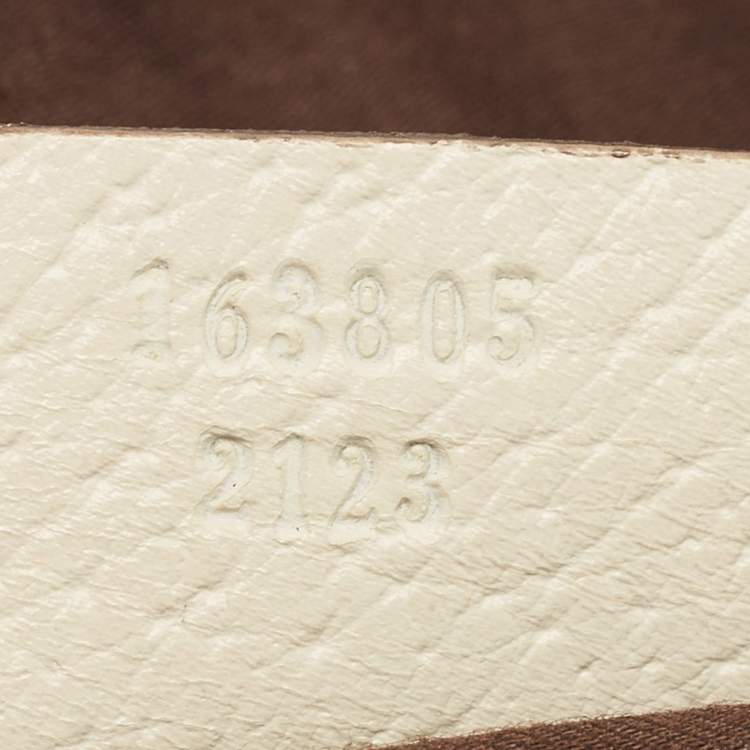 Pre Owned Gucci White/Beige GG Canvas and Leather Princy Tote 