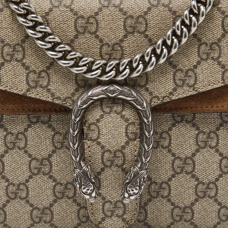 مملوكة مسبقًا Gucci Beige GG Supreme Canvas and Suede Mini Dionysus Shoulder Bag