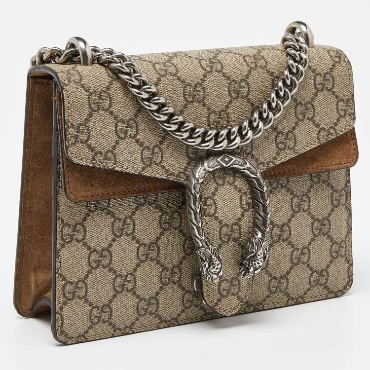 مملوكة مسبقًا Gucci Beige GG Supreme Canvas and Suede Mini Dionysus Shoulder Bag