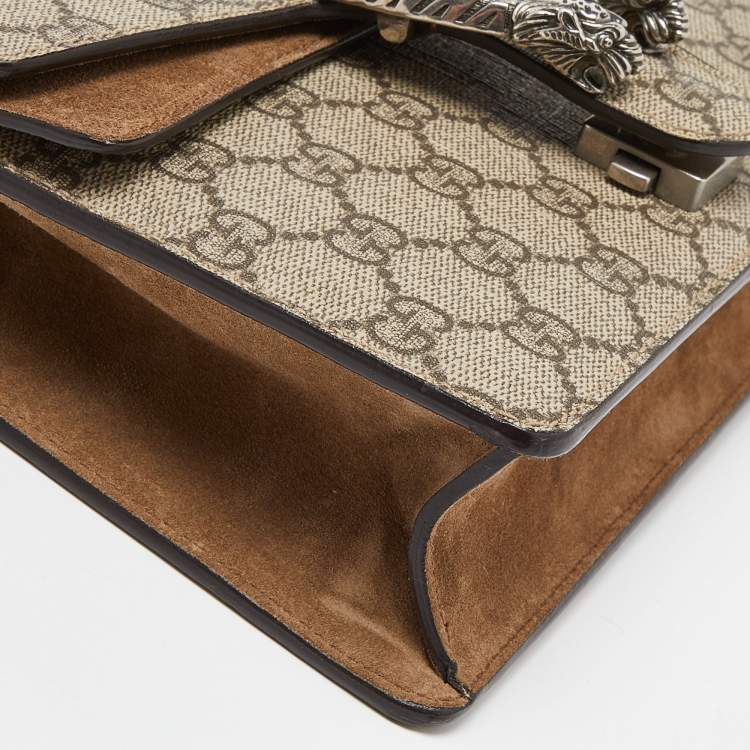 مملوكة مسبقًا Gucci Beige GG Supreme Canvas and Suede Mini Dionysus Shoulder Bag