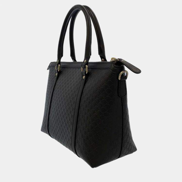 Pre Owned Gucci Black Microguccissima Leather Joy Tote Bag