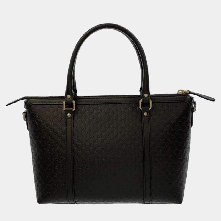 Pre Owned Gucci Black Microguccissima Leather Joy Tote Bag