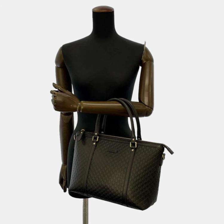 Pre Owned Gucci Black Microguccissima Leather Joy Tote Bag