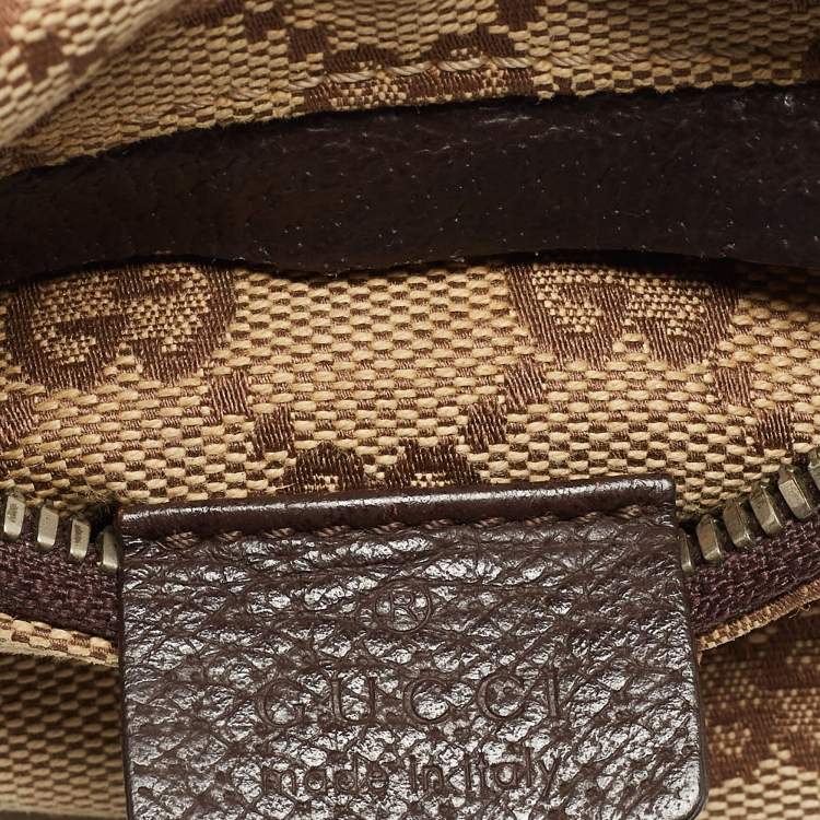 Pre Owned Gucci Beige/Brown GG Canvas and Leather Belt Bag
