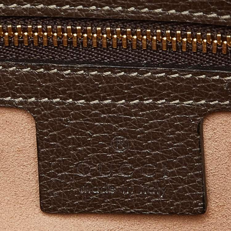 Pre Owned Gucci Beige/Brown GG Supreme Canvas and Leather Small Ophidia Shoulder Bag
