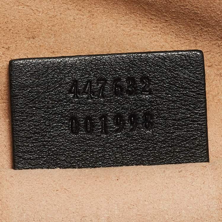 Pre Owned Gucci Black Matelasse Leather Small GG Marmont Shoulder Bag