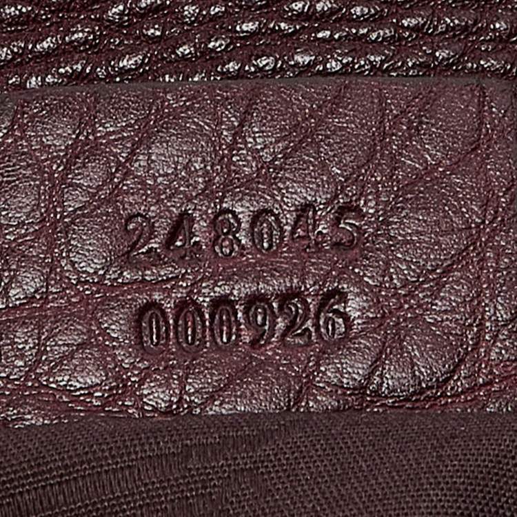 Pre Owned Gucci Burgundy Suede Double G Logo Flap Shoulder Bag