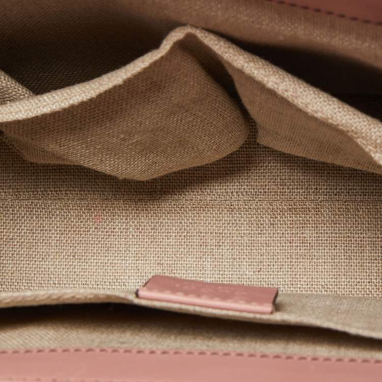 Pre Owned Gucci Pink Microguccisima Leather Medium Emily Shoulder Bag