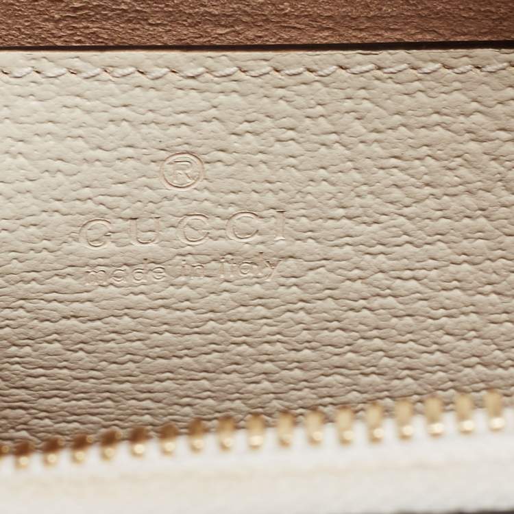 Pre Owned Gucci Off White Leather Mini Diana Satchel